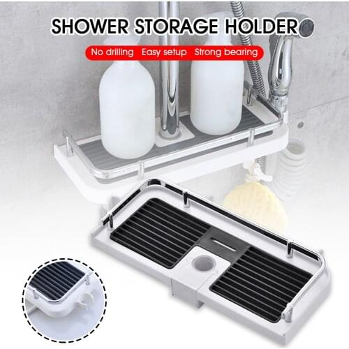 Shower rack free drilling bathroom storage soap, body lotion, shower gel, facial cleanser rack 27*11.6*5 cm