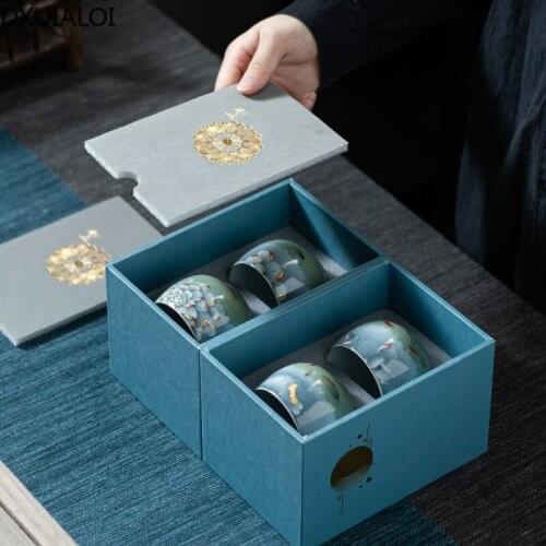 DXUIALOICeramic Mug Gift Fragrance Scent Kung Fu Tea Cup Unique Master Tumbler Bubble Tea Cup Home living room tea house tea set