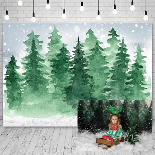 Avezano Photography Backdrops Merry Christmas Tree Winter Snowflakes Pine Forest Children Background For Photo Studio Photophone