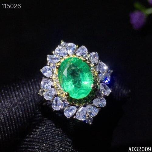 KJJEAXCMY fine jewelry 925 sterling silver inlaid natural emerald new ring vintage girls ring support test hot selling