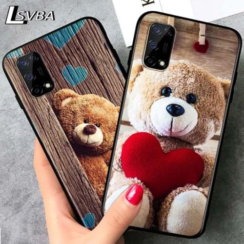 Cute animal Bear for OPPO Realme V15 X5 X3 X50 X7 X2 C17 C11 C3 C2 7 7i 6 6S 6i 5 Narzo 20 Pro Black Phone Case