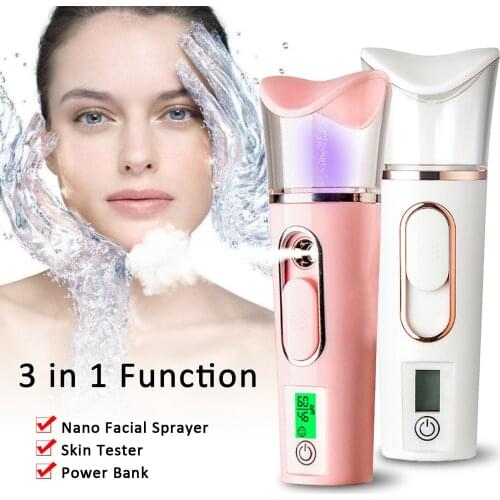 3 IN 1 30ML Portable Mini Facial Steamer Skin Test Nano Mister Spray Face Mist Sprayer Deep Hydrating Skin Care USB Charging