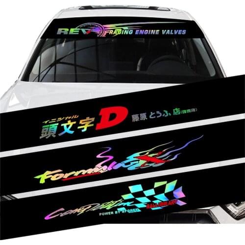 Fashion Sports Racing Striped Car Sticker Sun Visor Front and Rear Windshield Car Sticker Fun Decoration Vinyl Car Accessories