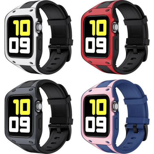 For Apple Watch Series 6 5 4 3 2 1 SE Tough Armor Soft Protective Case Band Strap Cover