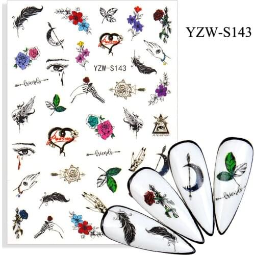 Fashion nail art sticker Japanese style beautiful butterfly flowers nail tips body hand tattoo self glue slider decals FW093
