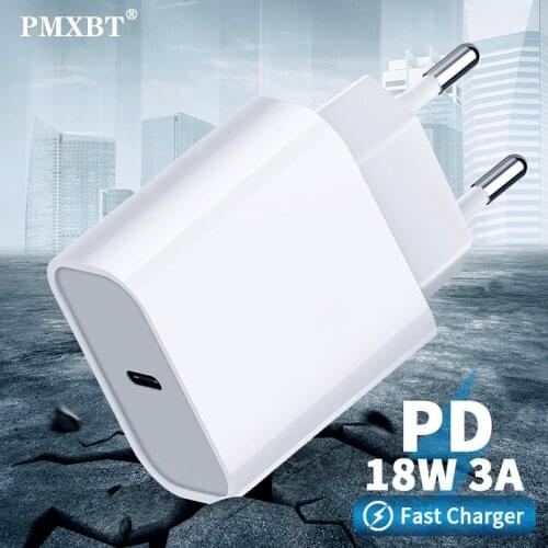 18W Wall USB C Charger Type C Power Charge Adapter For iPhone 11 pro XS MAX Samsung Note 20 S10 Xiaomi Candy colors USBC Charger