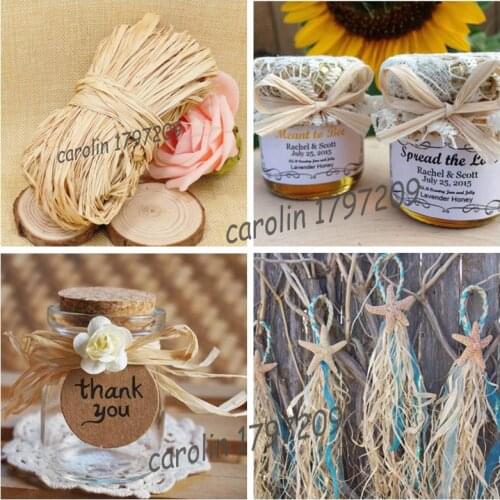 Natural Raffia Rope DIY crafts Wedding Invitaiton Gift Packing Flower Wraping rustic wedding decor vintage wedding decoration