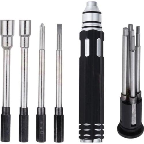 A2UD New 8 in 1 Hex Socket Driver Hexagon Screwdriver Set for RC Models Aluminum
