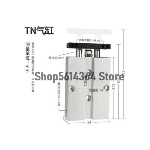 Aluminum Alloy Dual Rod Guided Pneumatic Air Pressure Cylinder TN-16X75