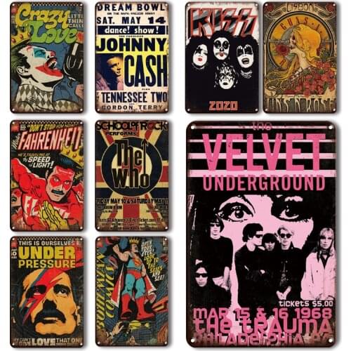 Pop Rock Music Character posters Metal Wall Decor Vintage Home Bar Personalized Cool Ornamentation Retro Metal Decorative Plate