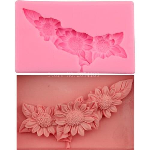 Craft Flower Daisy Anemone Silicone Fondant Soap 3D Cake Mold Cupcake Jelly Candy Chocolate Decoration Baking Tool Moulds FQ2402