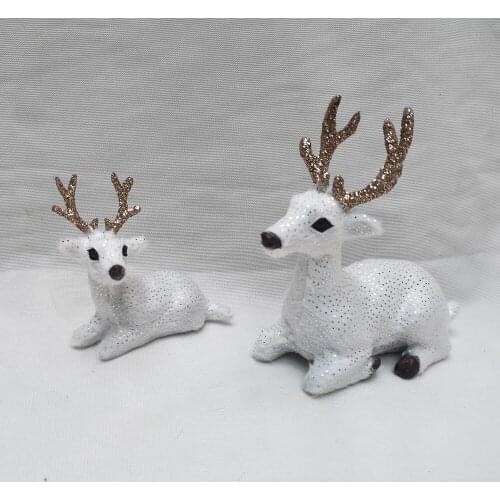 Christmas Reindeer Simulation Deer Plush Home Fairy Garden Christmas Window Ornament Decorate Kids Gifts Birthday Party Supplies