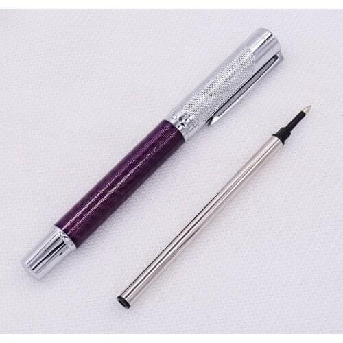 Fuliwen Carbon Fiber Exquisite Rollerball Pen with Smooth Refill , Fashion Purple Color Quality Writing Pen for Office Business