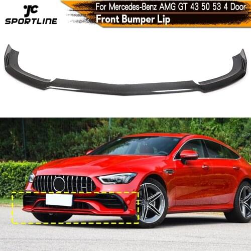 Carbon Fiber Front Bumper Lip Spoiler for Mercedes-Benz AMG GT 43 50 53 4 Door 2019 2020 Car Front Bumper Lip Spoiler Splitters