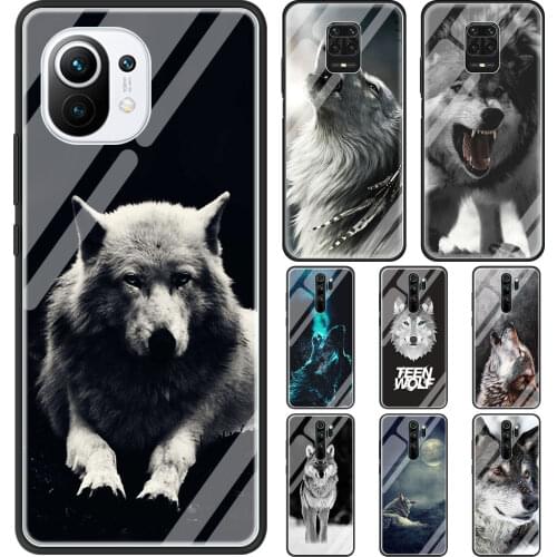 Girl and The Wolf Glass Phone Case for Xiaomi Redmi Note 9S 8 Mi Poco X3 NFC 9 7 10T 8T 10 Lite 9T Pro 5G 9C Cover Coque