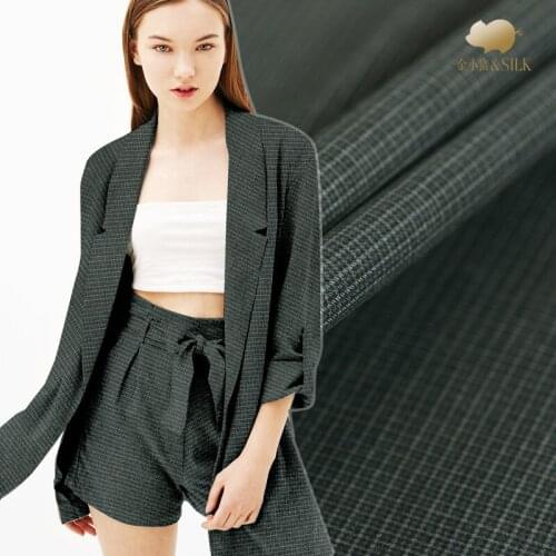 Dark green wool fabric worsted lattice wool fabric autumn wool suit jacket fabric fashion clothing fabric wholesale wool cloth