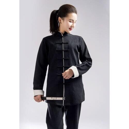 Autumn And Winter Thickening Tai Chi Uniform Men Women Cotton Flax Martial Art Practice Clothes