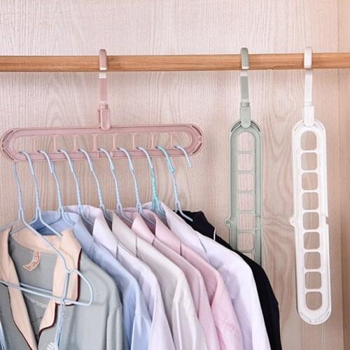 Clothes hanger closet organizer Space Saving Hanger Multi-port clothing rack Plastic Scarf cabide Storage hangers for clothes