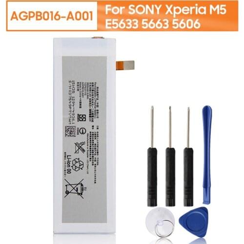 Yelping LIP1660ERPC Phone Battery For Sony Xperia M5 E5603 E5606 E5663 E5653 AGPB016-A001 2600mAh Free Tools