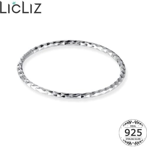 LicLiz New 925 Sterling Silver Vintage Geometric Gear Ring for Women New Fashion White Gold Ripple Wave Jewelry Gift LR0733