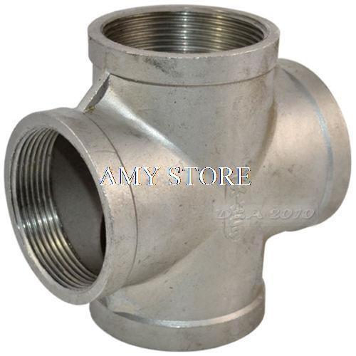 1-1/4" Thread 4 Way Female Cross Coupling Connector SS 304 Pipe Fitting BSP NEW