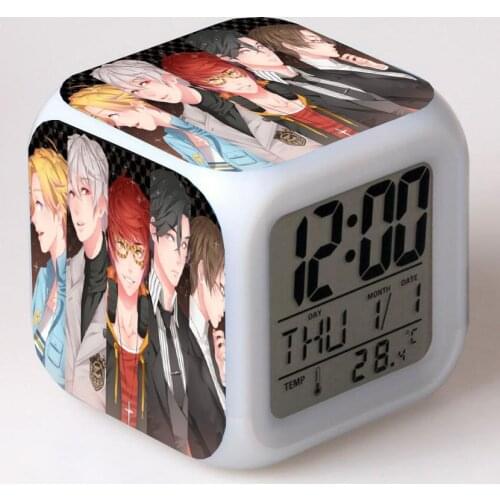 Anime Mystic Messenger LED 7 Color Flash Digital Alarm Clocks Night Light Bedroom Desk Clock despertador Alarm-Clock