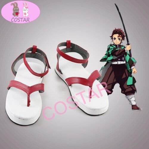 COSTAR Anime Demon Slayer Kimetsu no Yaiba Cosplay Shoes Boots Kamado Tanjirou Cosplay Shoes Kimetsu No Yaiba Cosplay Shoes