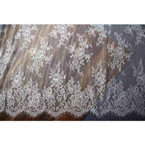 1.5 meters x 3 meters / lot french eyelash lace fabric curtain table cloth high quality lace wedding dress craft materials
