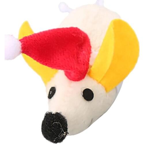 Legendog 1pc Christmas Catnip Toy Lovely Plush Pet Interactive Training Toy Mice Shape Toys Pet Supplies Cat Favors Random Color