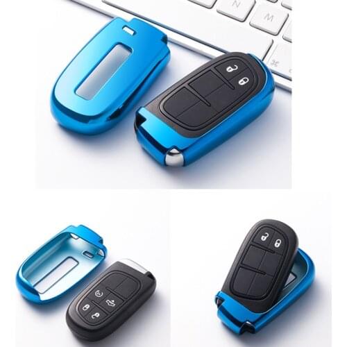 Soft TPU Auto Remote Car Case Key Bag Shiny TPU Holder Shell Bag For Dodge Journey Jeep Cherokee Grand Cherokee Renegad