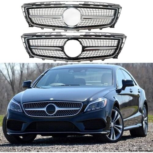 Front Bumper Racing Grill Billet Grille Cover For Mercedes-Benz W218 Cls-Class 2011-2014 Diamond
