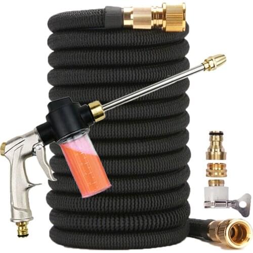 New Watering Irrigation Flexible Expandable Magic Hose Garden Pipe with Spray Water Gun High-Pressure Car Wash Cleaning Tools