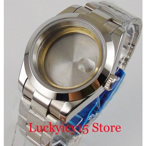 Polished High Quality Watch Case for ETA 2836 MIYOTA 8215 Steel Oyster Band Mental Back Sapphire Crystal