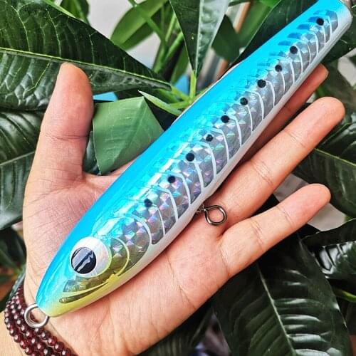 Swolfy 2PCS Pencil Game Boat Fishing Lure 57g/175mm 4colors Trolling Lure Deep Sea Pencil Fishing Artificial Bait