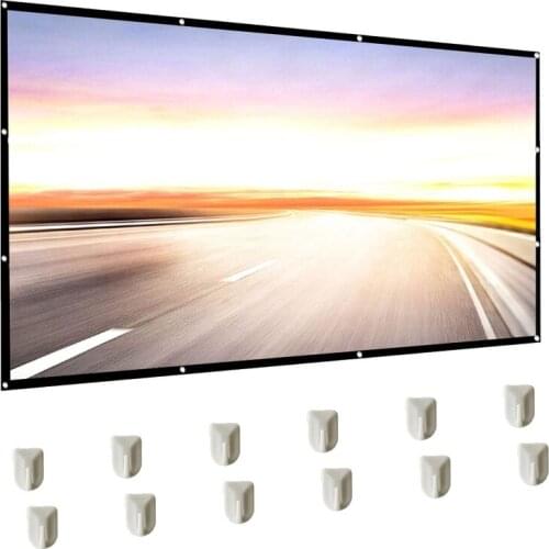 Projector Screen 150 inch 16:9 Foldable Anti-Crease Portable Projection Movies Screen for Home Theater Outdoor Indoor M5TD