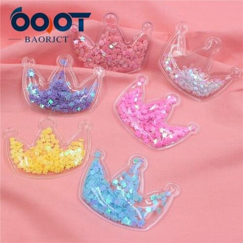 S-19111815,5pcs 4.2*5.5cm Colored shiny stars crown Decoration ornament Accessories Plush Hair Decoration,Clothing DIY materials