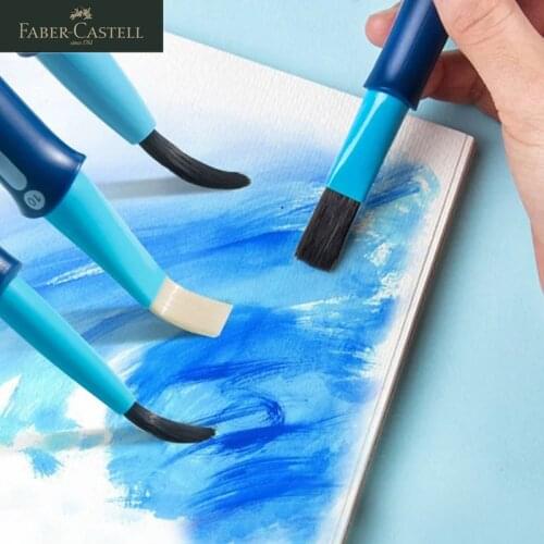 Faber-Castell 1815 Retractable Brush Pen Round/Flat Head Nylon/Bristle Brush Watercolor/Acrylic/Oil Painting Brush Hook Line