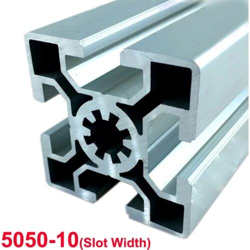 1PC 5050-10 EU Aluminum Profile 100-800mm Length 10mm Slot Width Linear Rail for DIY 3D Printer CNC