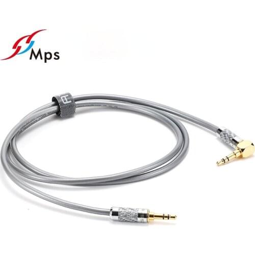 1Pcs MPS X-7 single crystal copper car AUX audio signal line mobile phone male to male connection 3.5mm pair recording line 1m