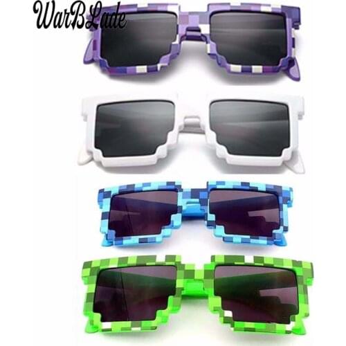 10pcs/lot Kids Sunglasses Smaller Size Cos Play Action Game Toys Sunglasses Mosaic Boys Girls Children Pixel Eyewares