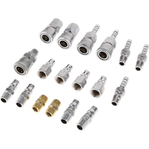 18Pieces Quick Coupler Air Fitting Air Hose Compressor Connector Tool Set