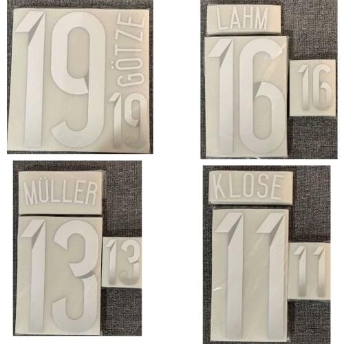 2014 Gotze Nameset Lahm Muller Klose Schweinsteiger Printing Iron ON Patches Soccer Badge
