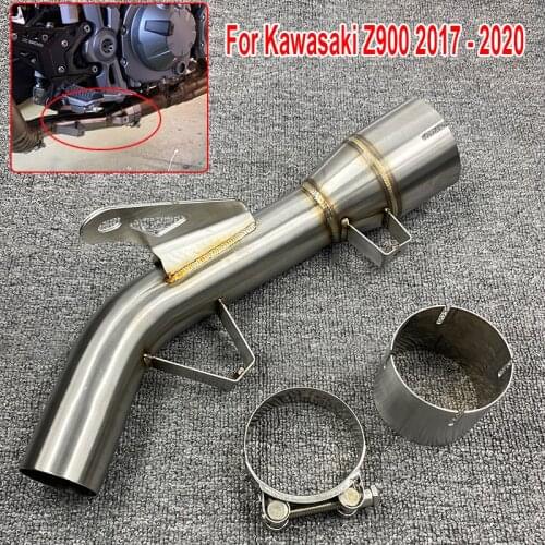 2020 Slip On For Kawasaki Z900 2017 18 19 Modified Exhaust Muffler Escape Middle Link Pipe Delete Eliminator Enhanced Z900 Z 900
