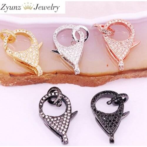 5PCS, Pave Clasp, Enhancer, CZ Buckle Clasps, CZ Lobster Clasp, Pave Lobster Clasp, Pave Closure Clasp, DIY, Jewelry Making
