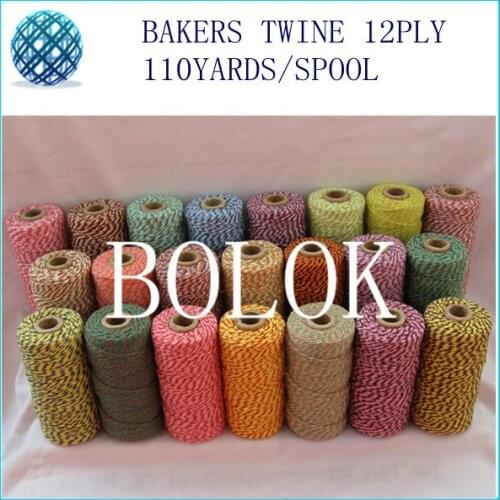 80pcs/lot Cotton twine Baker twine 110yards/spool color twine, DIY Twine 55 kinds color by free shipping