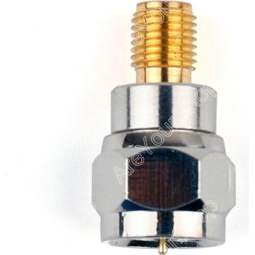 Areyourshop Sale 1Pc Adapter F TV Plug Male To SMA Female Jack RF Connector Antenna Auto Radio Straight Wire Connector PTFE