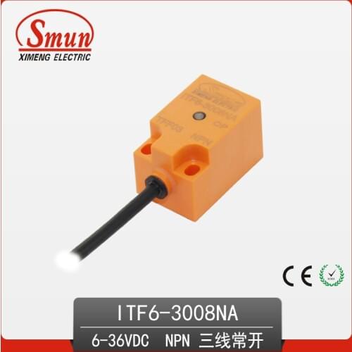 8mm detection distance flush type DC 6~36v NPN NO inductive proximity sensor