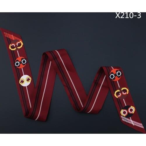 Designer Eye Monster Skinny Scarf For Women Luxury Brand Silk Foulard Women Tie 2021 New Fashion Head Scarves female bow ties