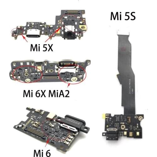USB Charge Port Jack Dock Connector Charging Board Flex Cable For Xiaomi Mi A1 A2 5 Mi5 Mi6 5S Plus Note 2 5X 6X