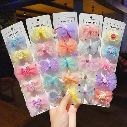 HigoodKindergarten princess hair white gauze girl lovely bowknot children small hairpin hair clip headdress female